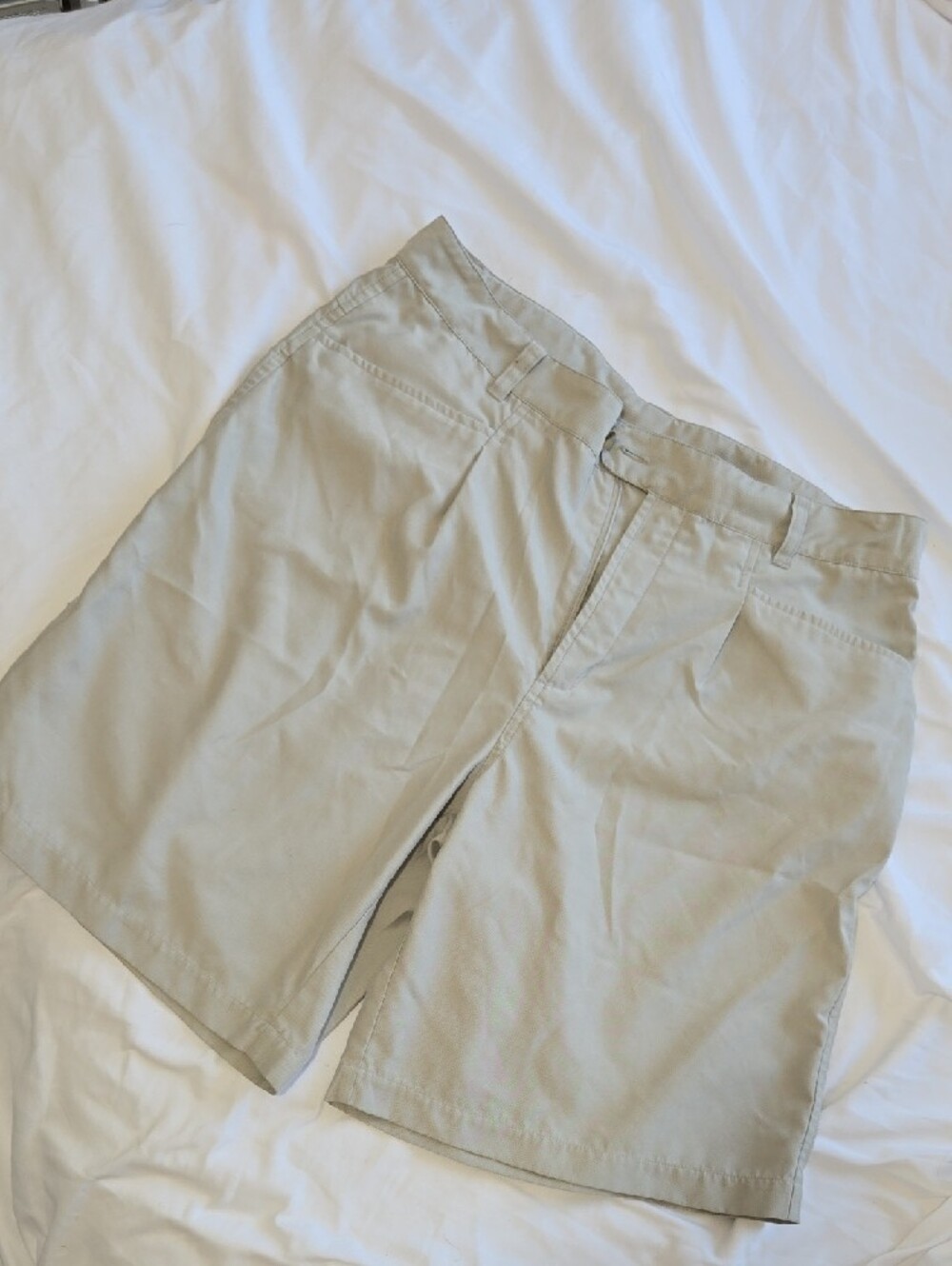 Vintage Columbia GRT Cotton Blend Shorts Khaki Cream Womens L (M)